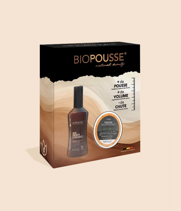 Coffret Biopousse - Lotion capillaire Biopousse - pousse de cheveux + Masque Nourrissant Natural mango